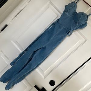 Stretchy jean jumpsuit